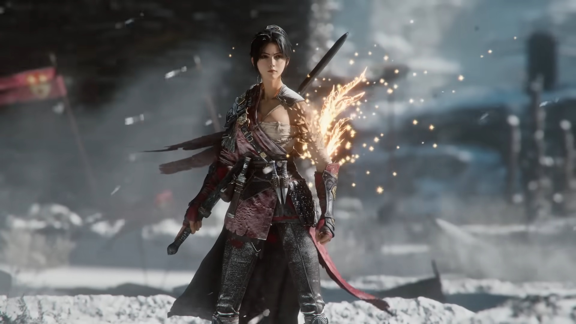 Picture describes Bai Wuchang ready for battle