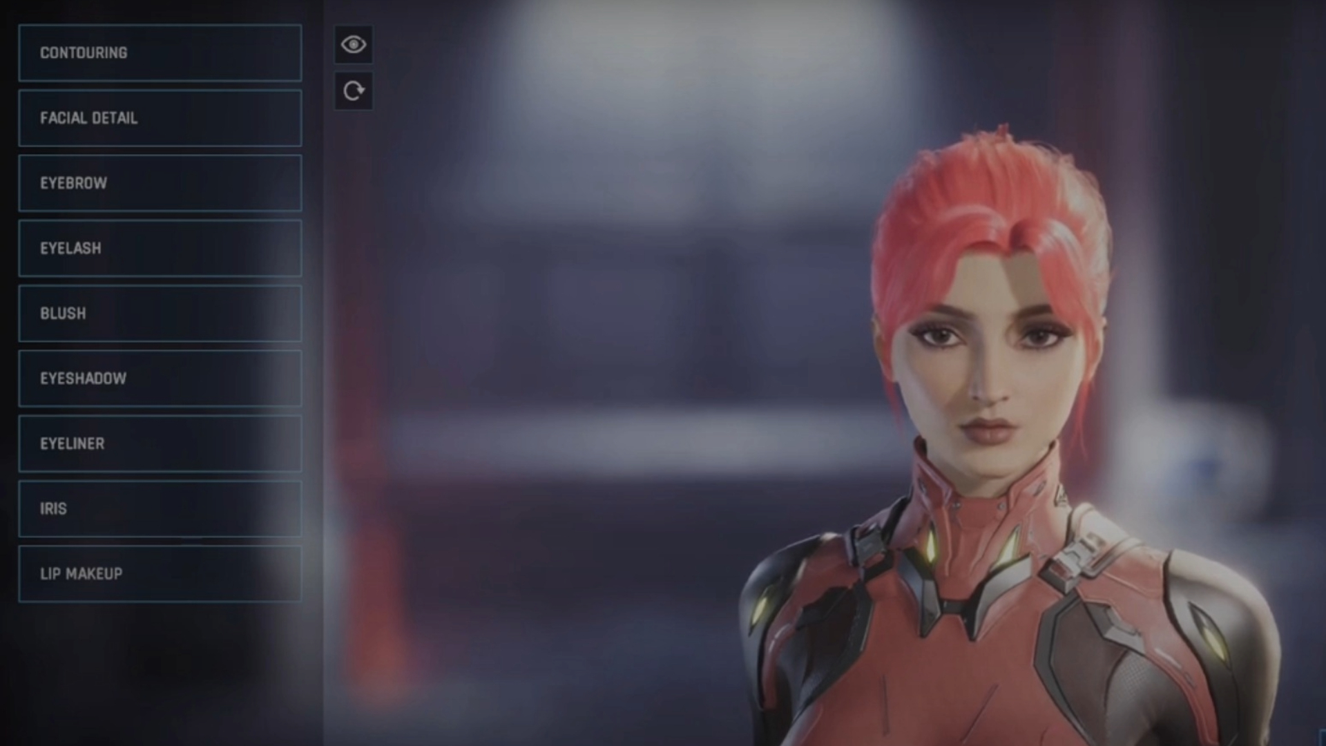 You can change eye color by going to the Iris category here