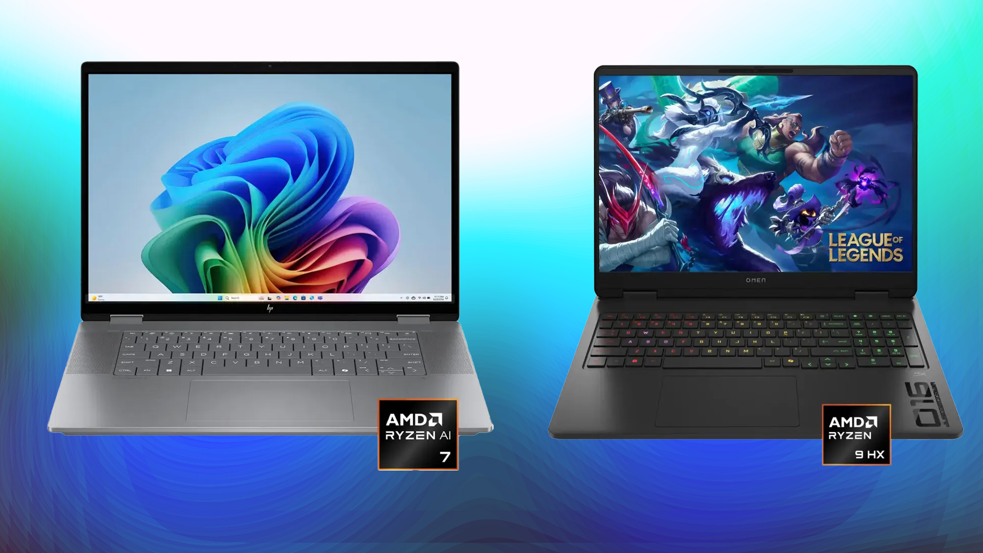 An image showing two AMD laptops