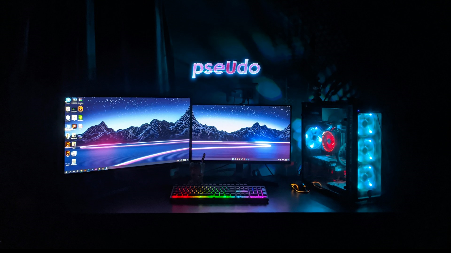 Picture of an RGB Gaming PC Setup