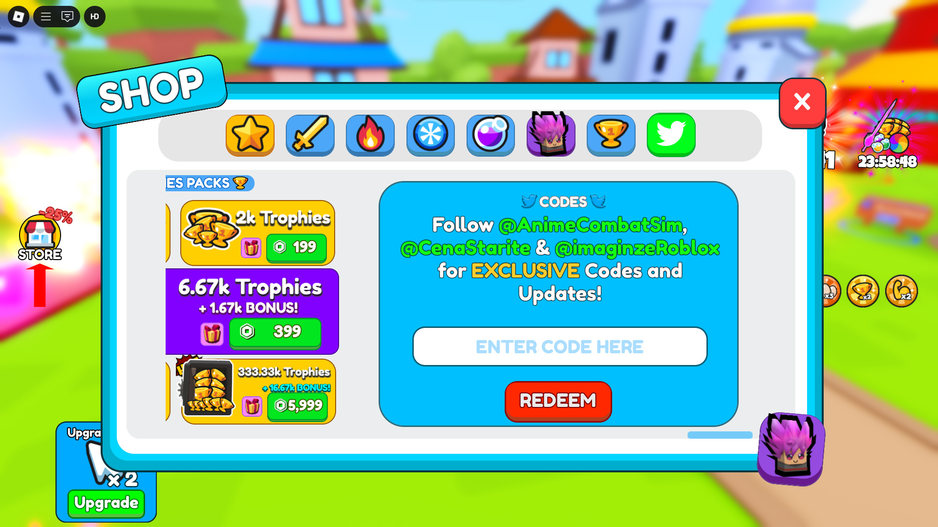 Redeem your codes here! (Image via Roblox Corporation)