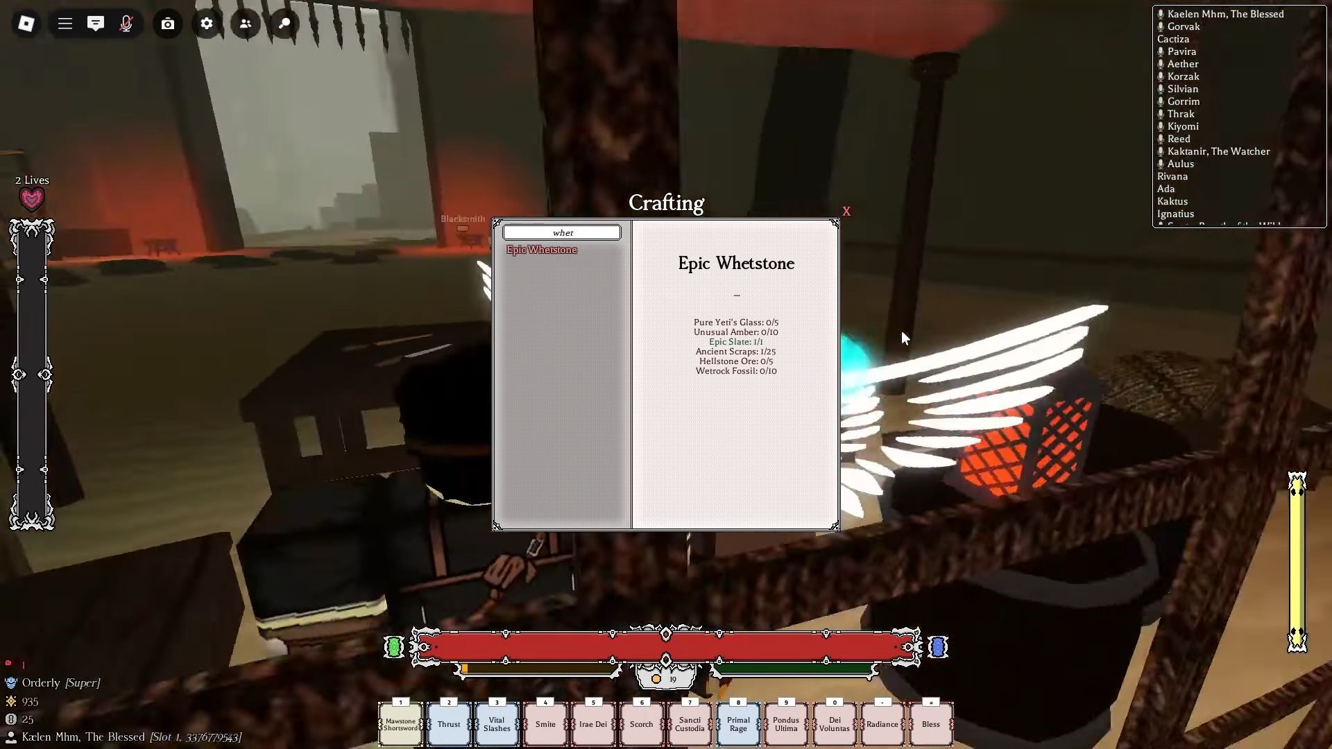 Crafting artifact for weapon (Image via Roblox)