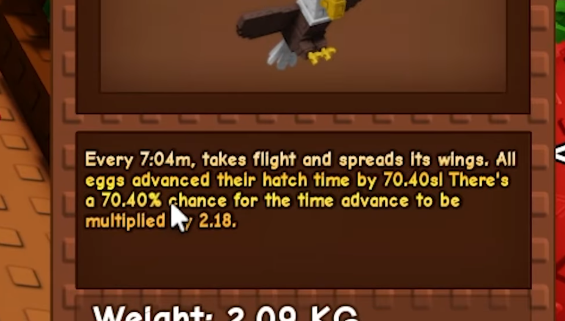 The Bald Eagle is one of the best pets for hatching (Image via The Garden Game | Roblox)
