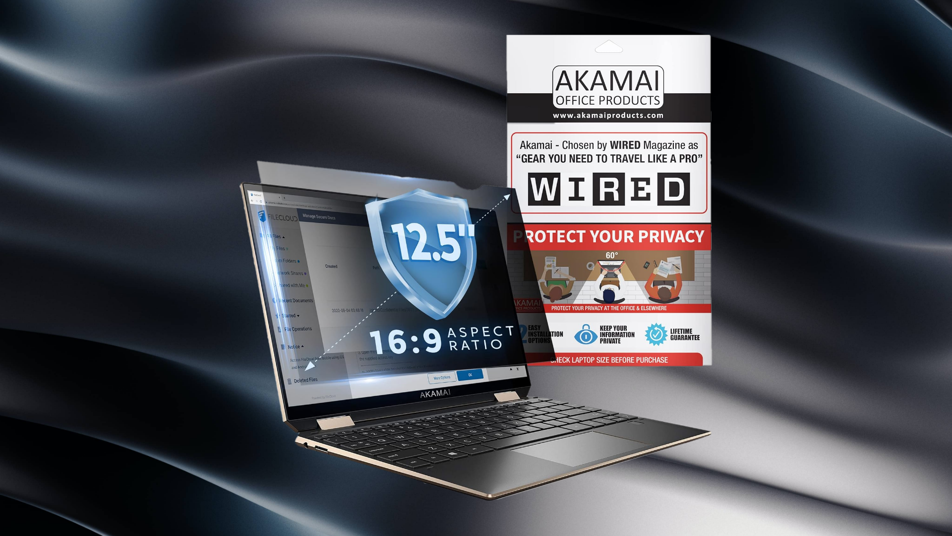An image of Akamai Blackout Privacy Screen Filter 12.5”