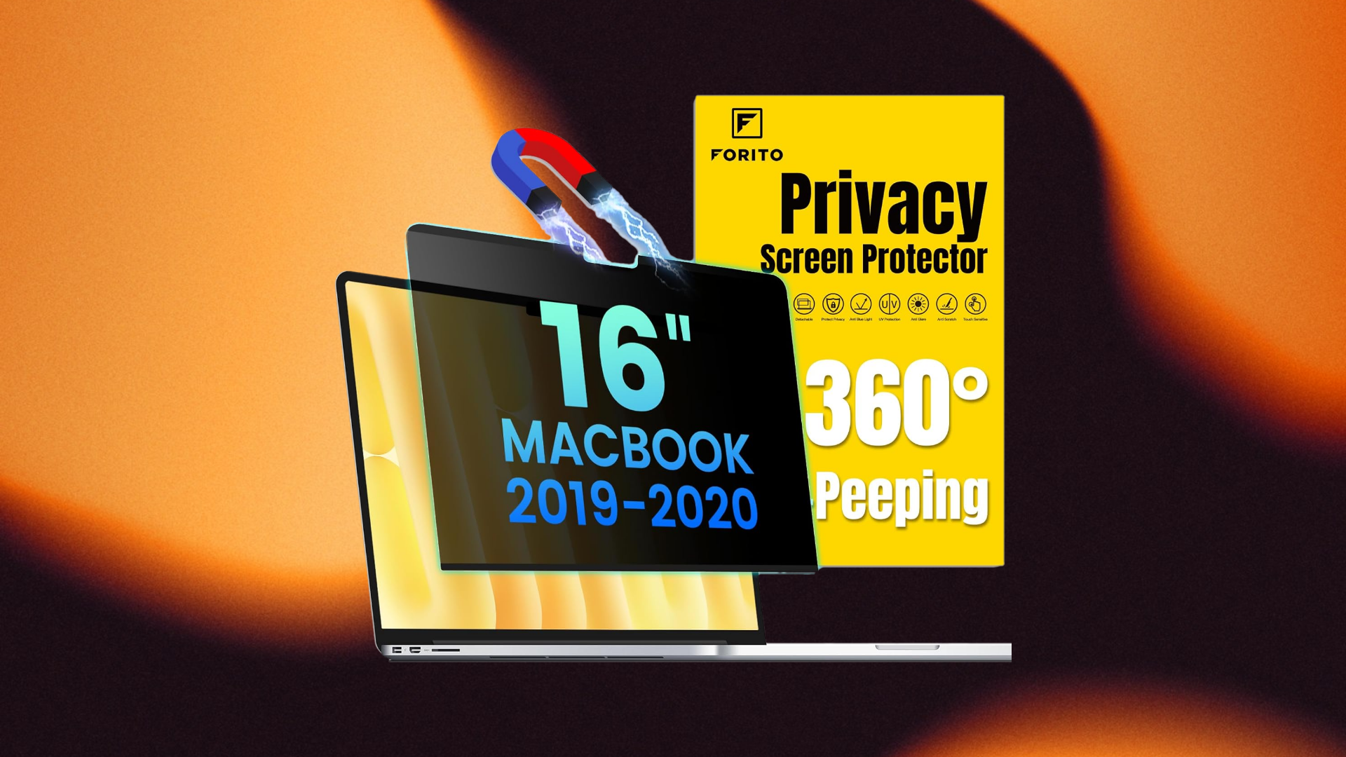 An image of F FORITO Magnetic Privacy Screen For MacBooks 16”