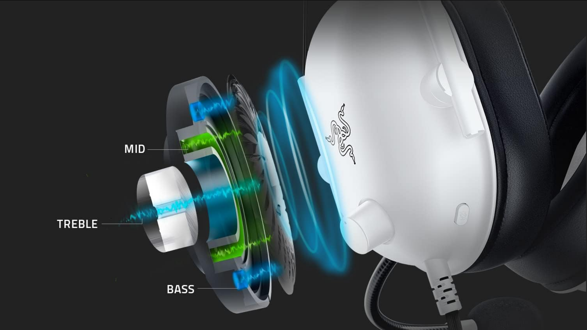 An image of Razer BlackShark V2 X's TriForce 50mm drivers