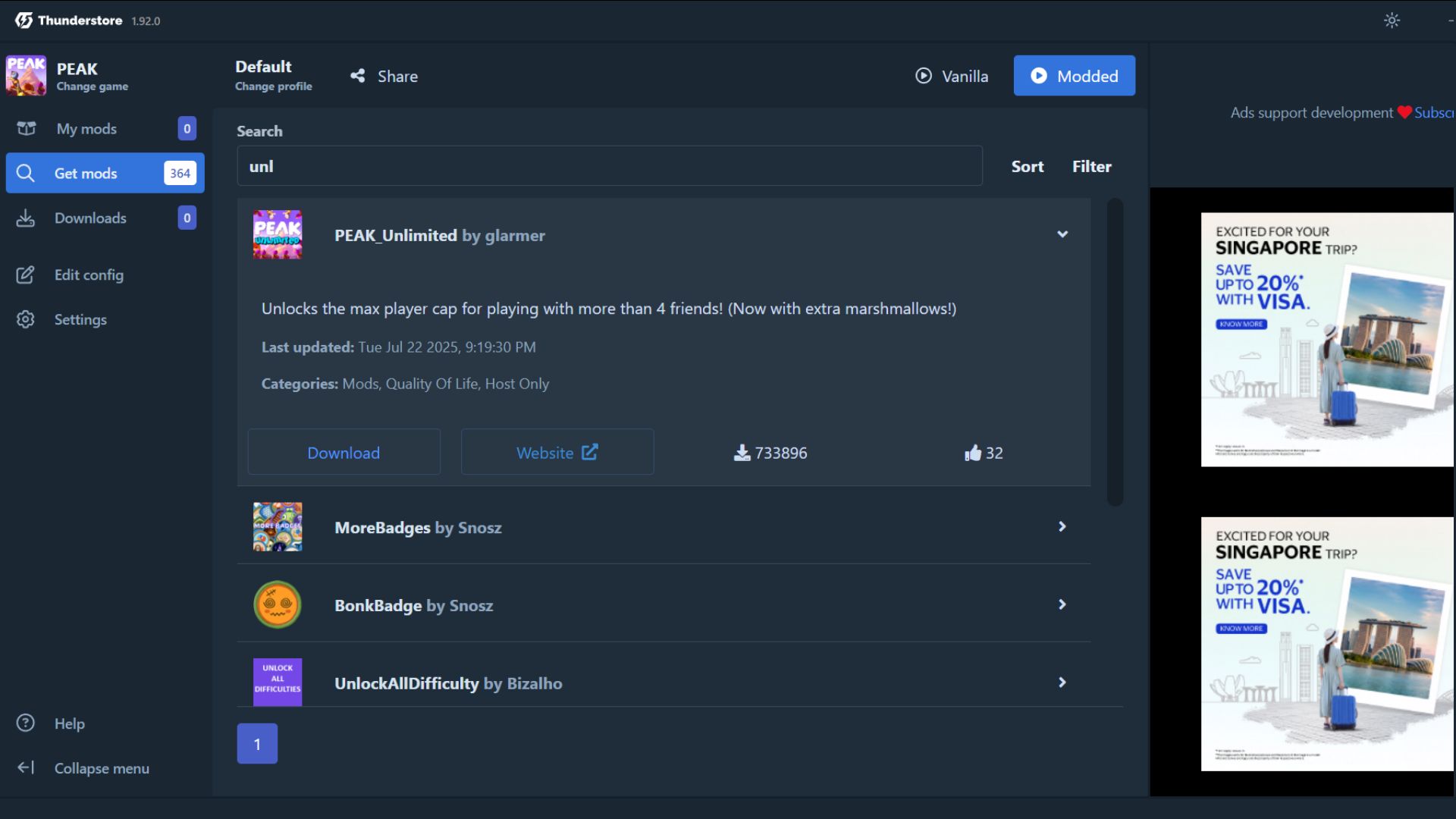 An image of the Thunderstore Mod Manager