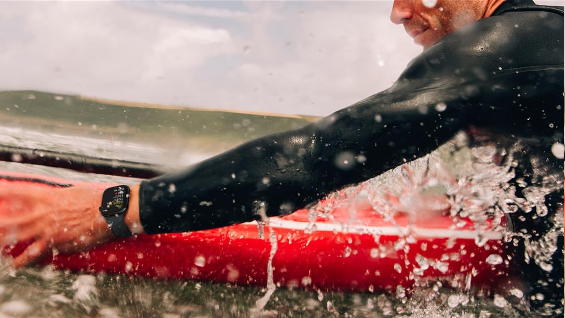 An image of a person using the Apple Watch Series 10 in water