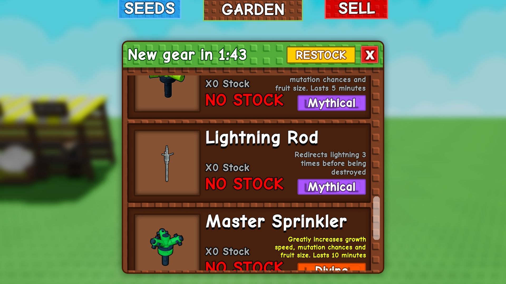You have a few options to acquire this gardening tool in-game (Image via Roblox)