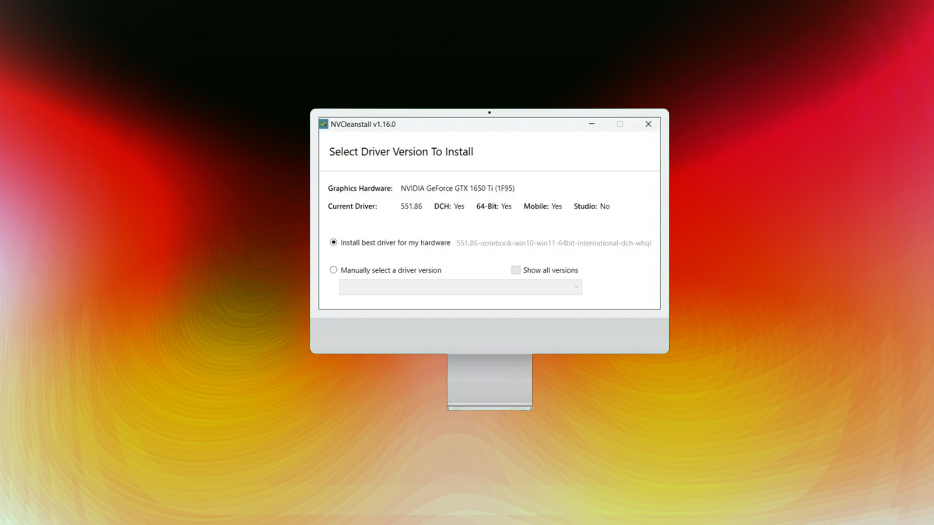 NVCleanstall working