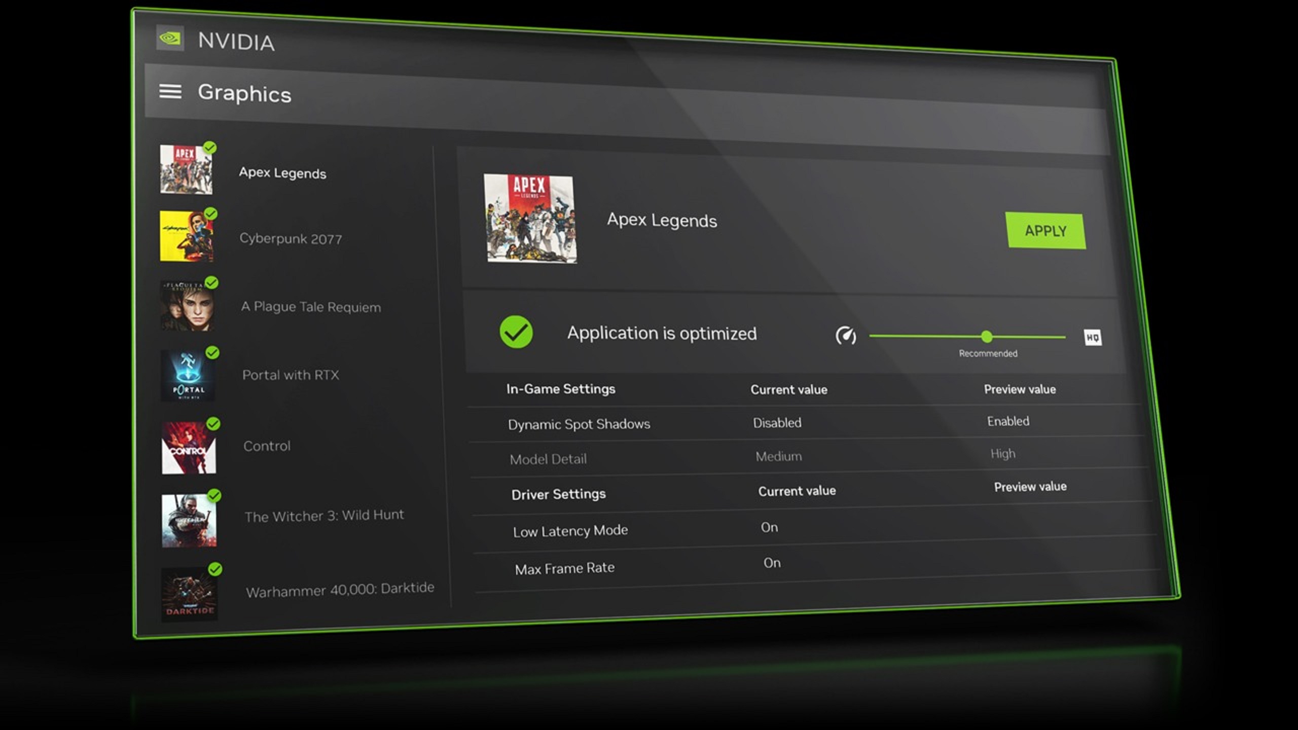 Picture of the new Nvidia app