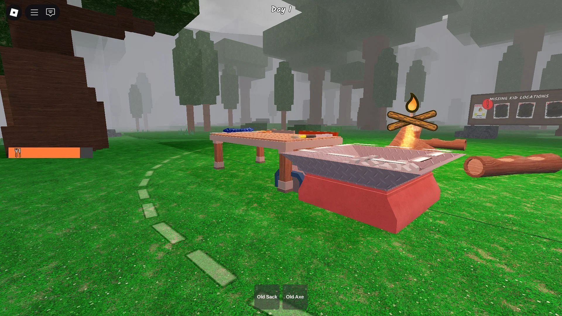 Crafting the Oil Drill in 99 Nights in the Forest (Image via Roblox)