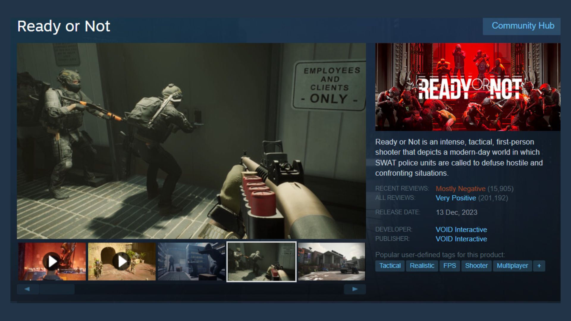 The game stands on 'Mostly Negative' as of right now (Source: VOID Interactive)