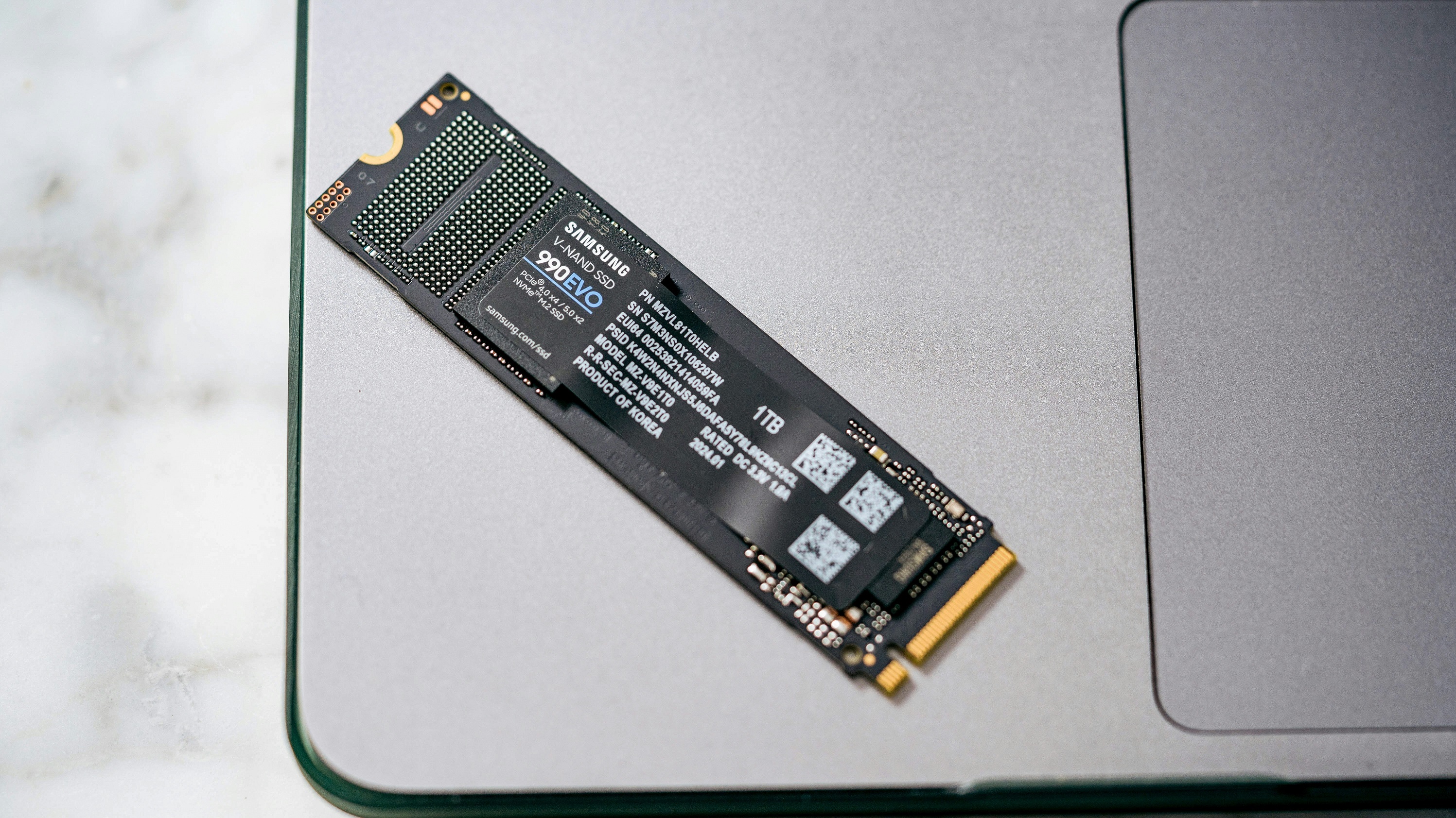 Picture of a SSD on a laptop