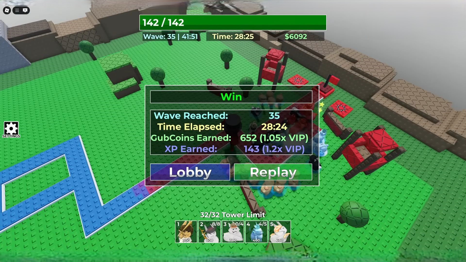 successful tower defense (Image via Roblox)