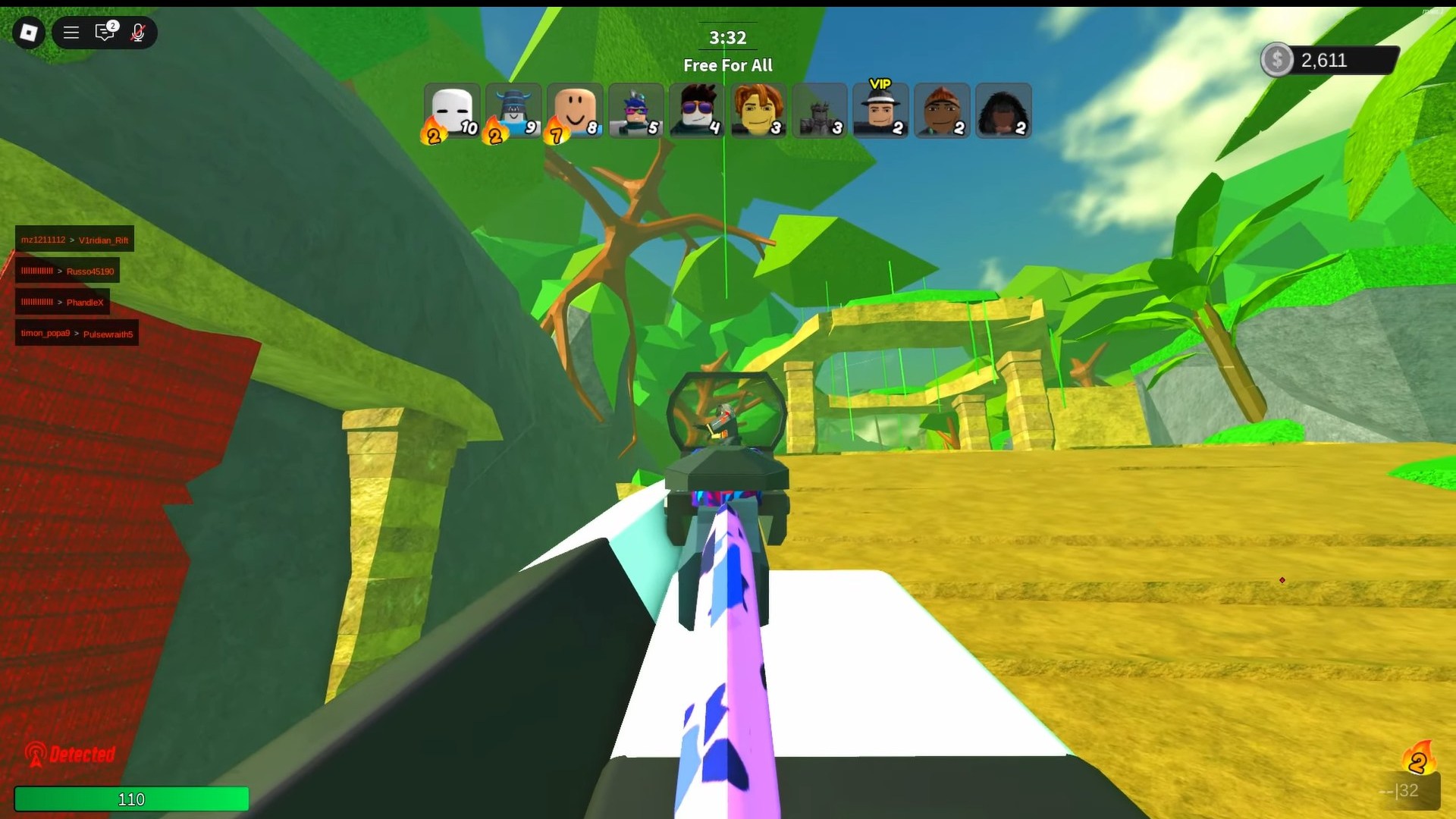 Save your in-game currency to buy these parts for your weapon (Image via Roblox/YouTube @Zylic)