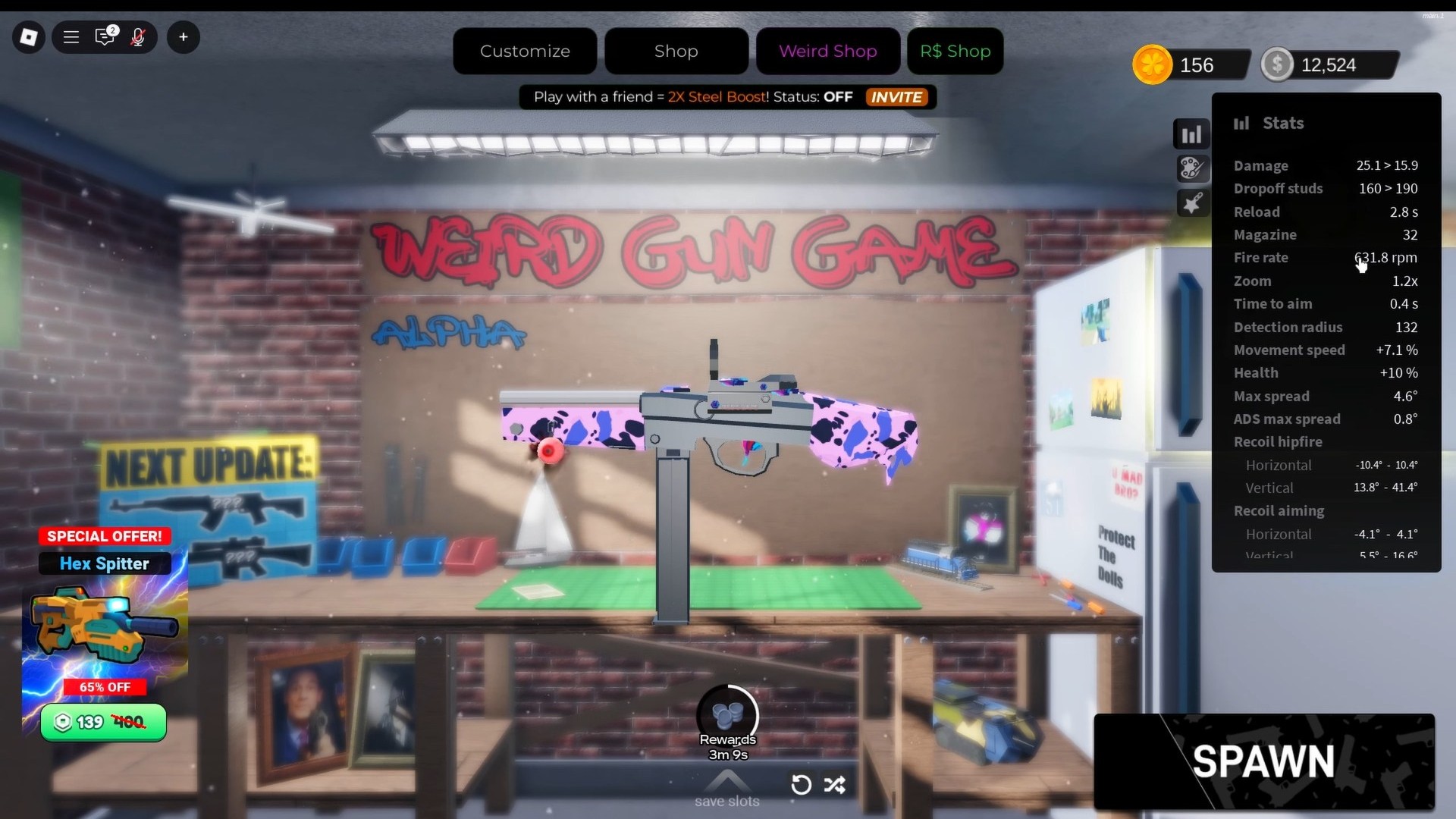 The SMG could be your new best friend in the Weird Gun Game (Image via Roblox/YouTube @Zylic)