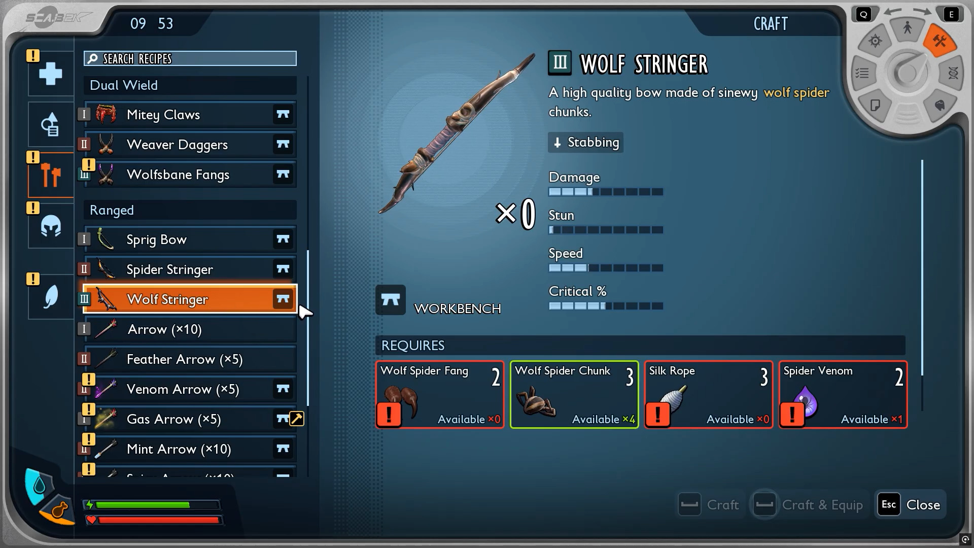 The Wolf Stringer recipe in Grounded 2 (Image via Xbox Game Studios | @HeRo2u2/YouTube)