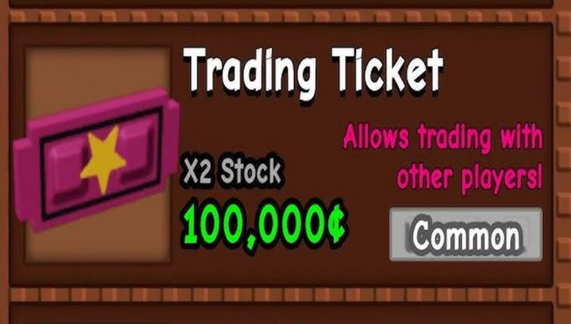 You need a Trading Ticket to conduct a trade (Image via The Garden Game | Roblox)