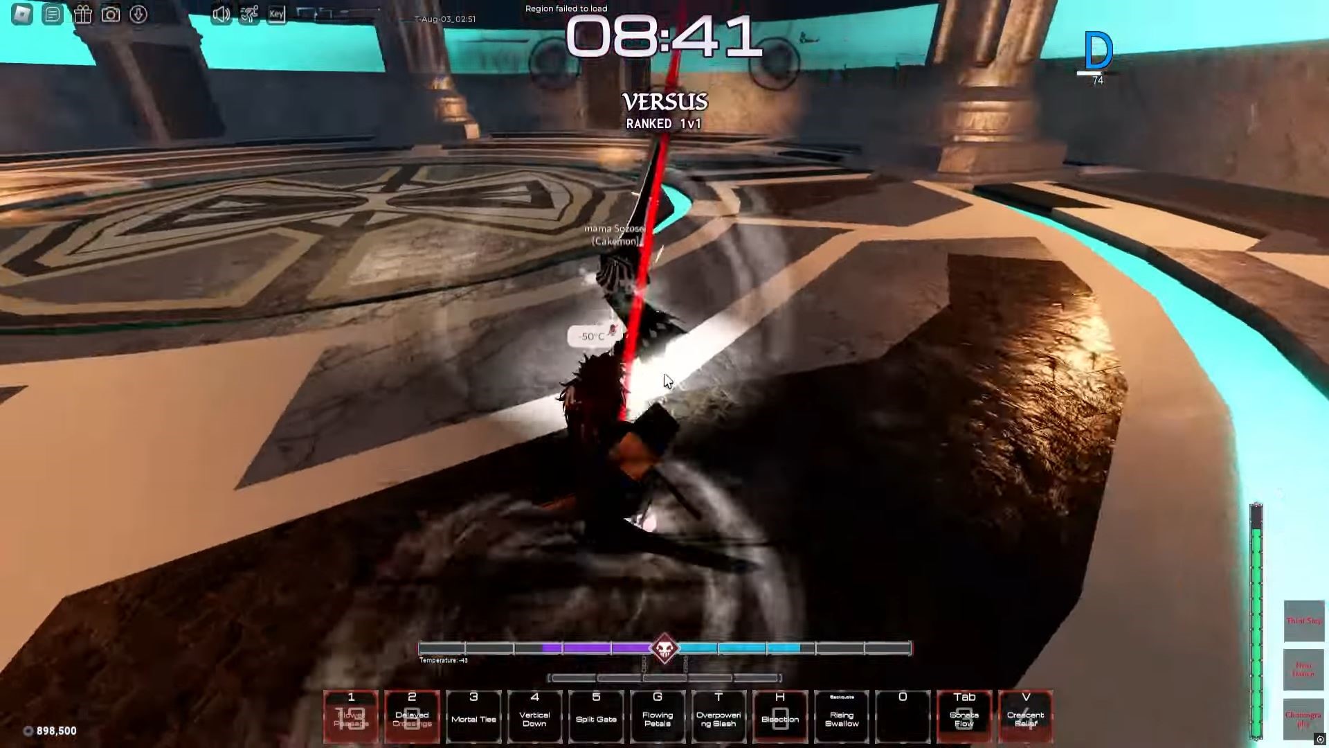 -50 degrees attacks (Image via Roblox)
