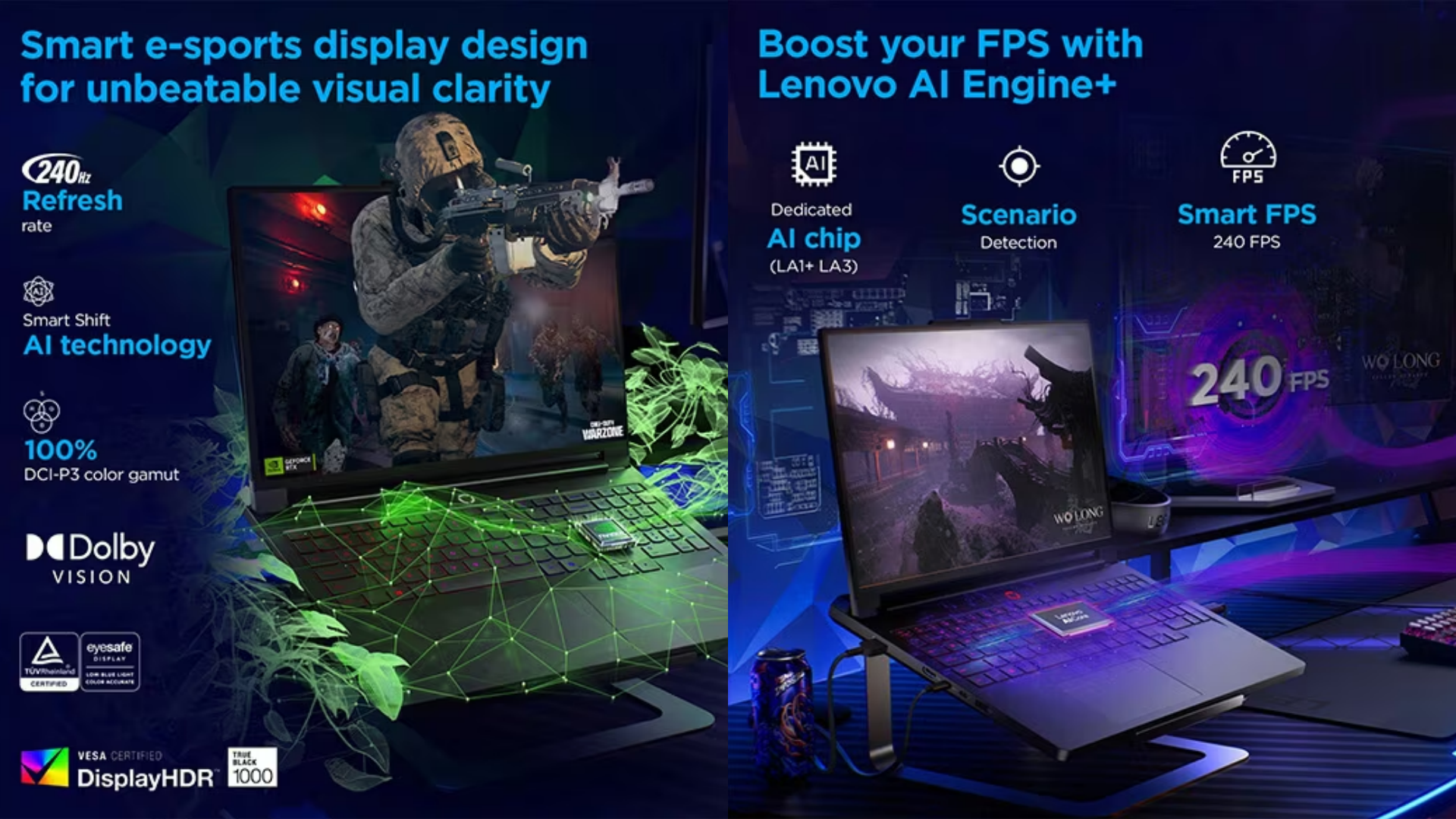 An image depicting Lenovo Legion Pro 7i's display and gaming features