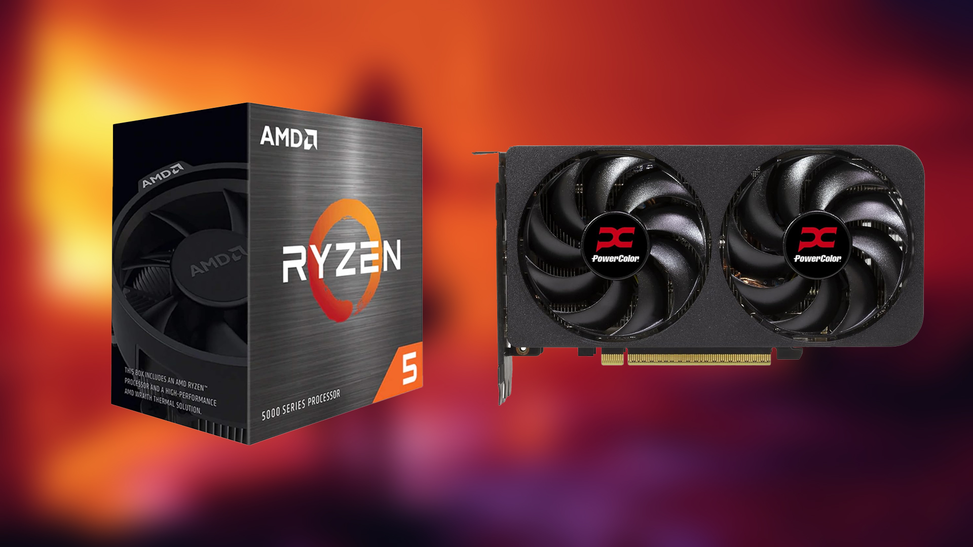 An image showing the 5600 and RX 9060 XT build