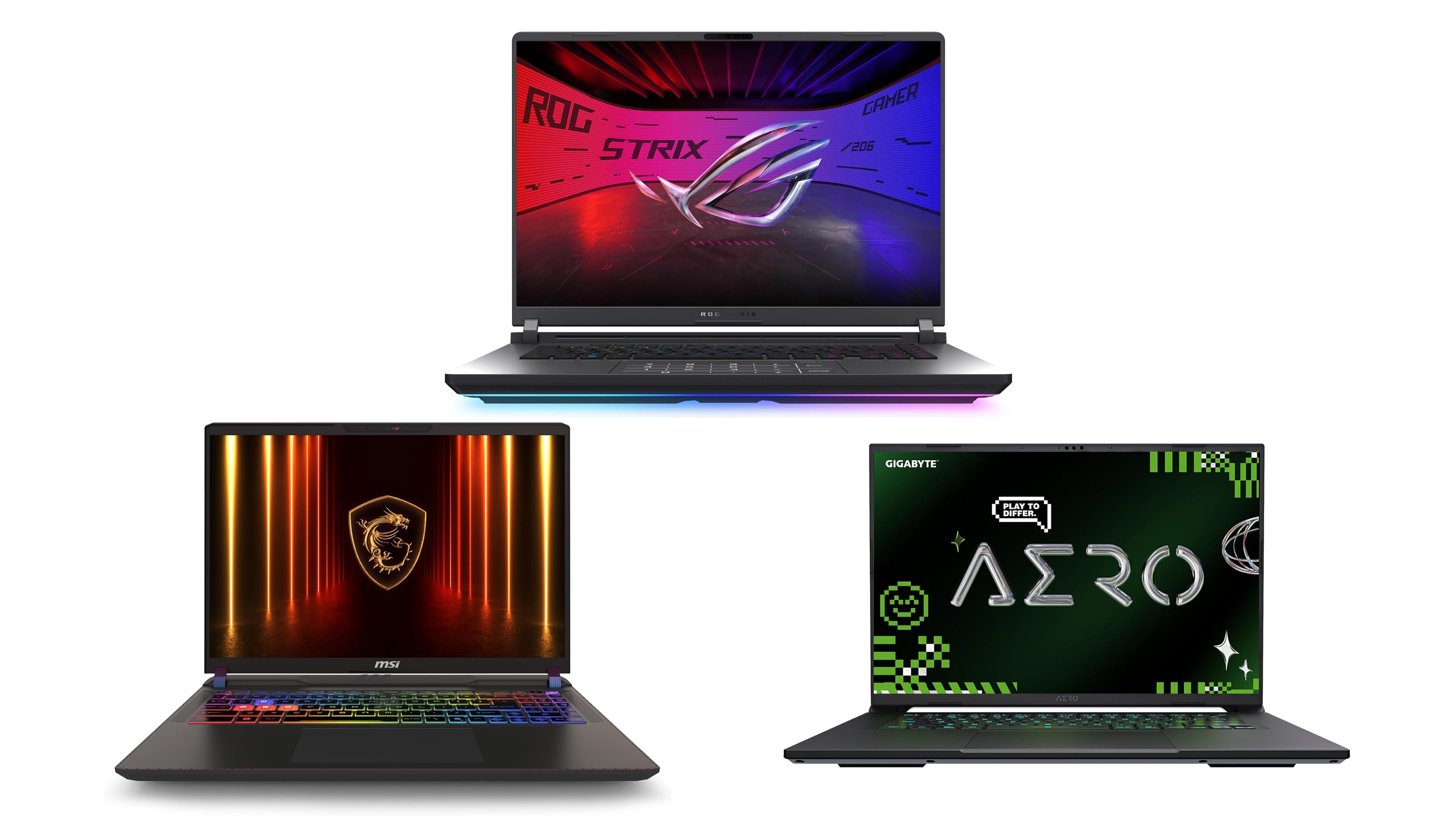 Picture of a collection of gaming laptops