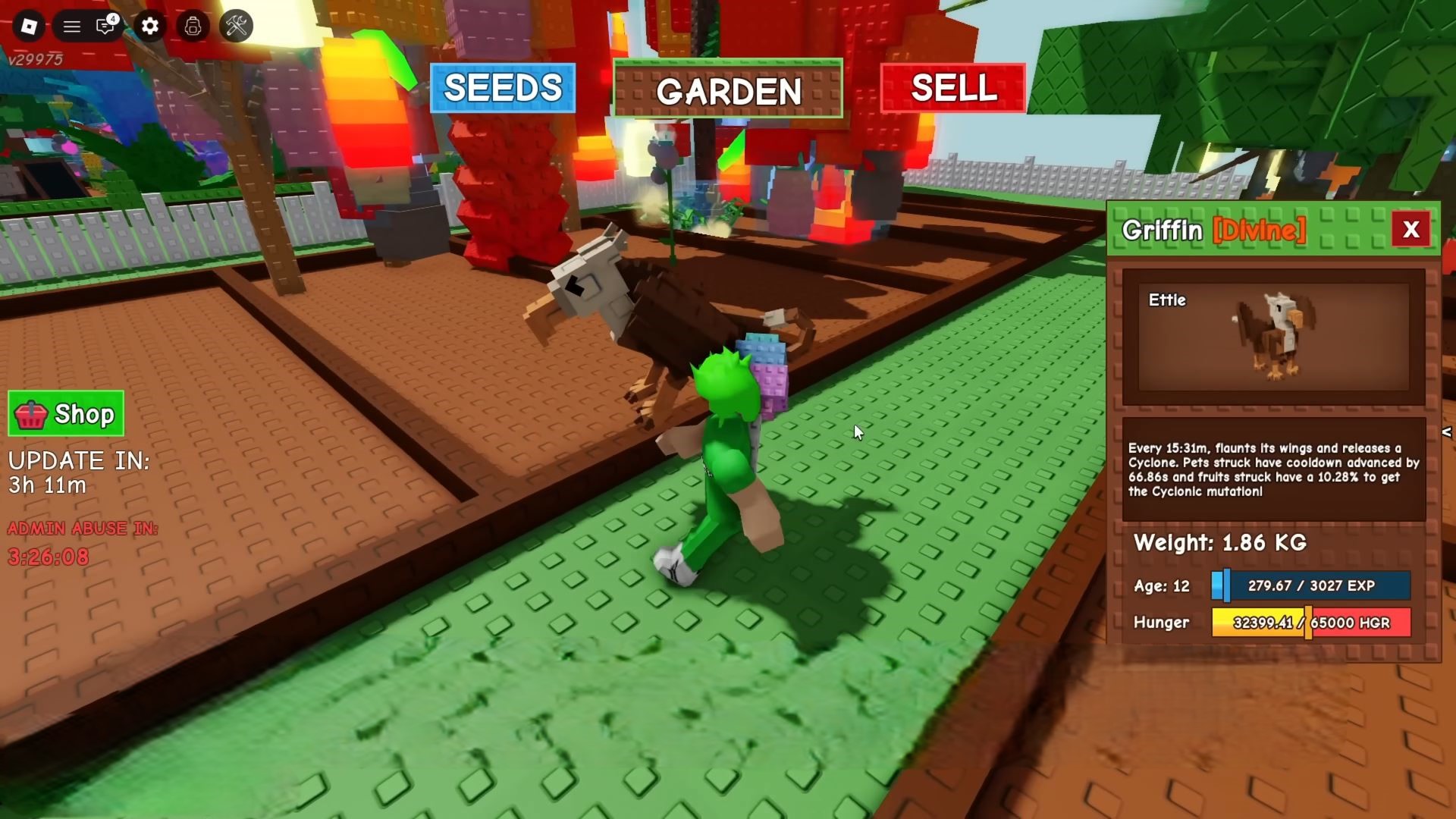 Abilities of Griffin Pet (Image via Roblox Corporation)