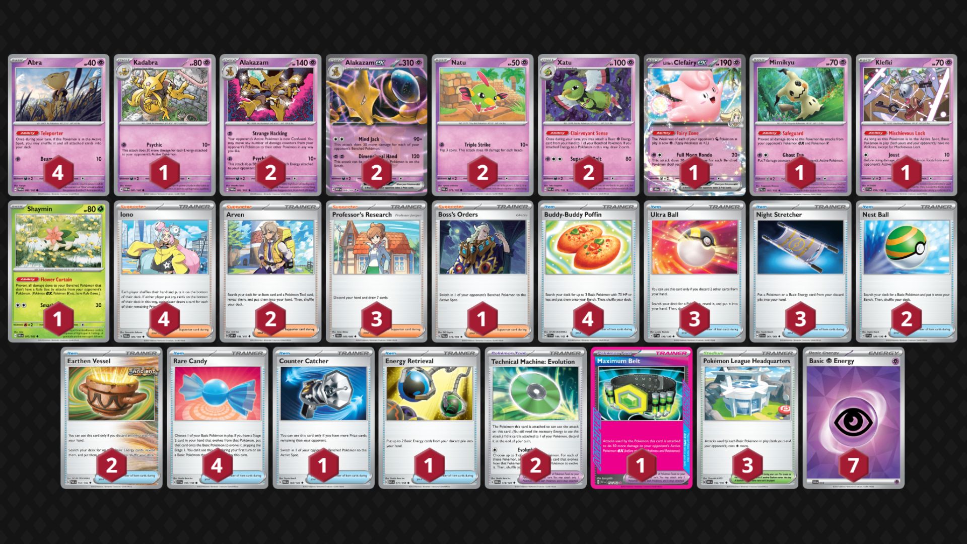 Alakazam decklist (Image via TPC)