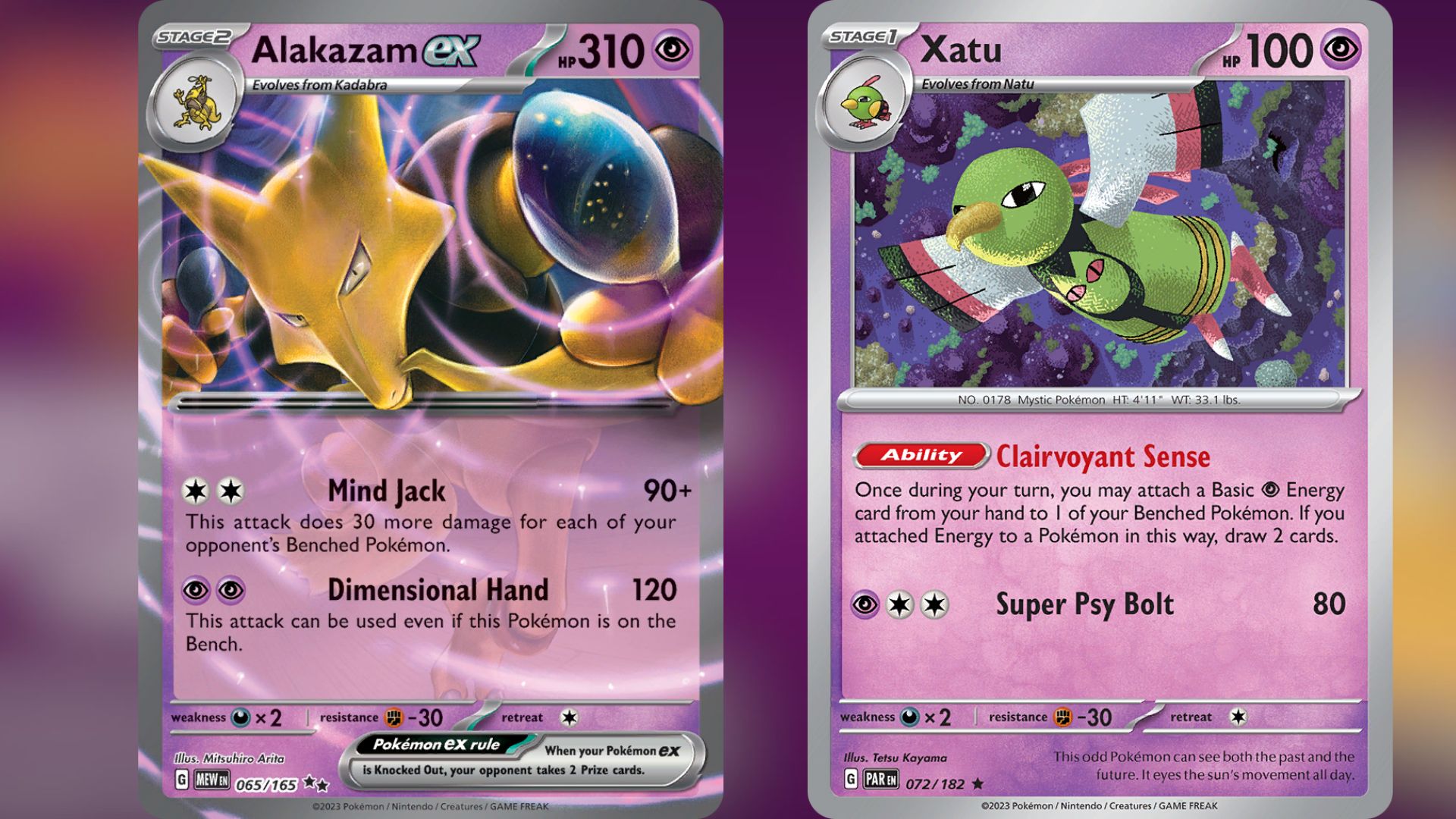 Alakazam ex and Xatu (Image via TPC)