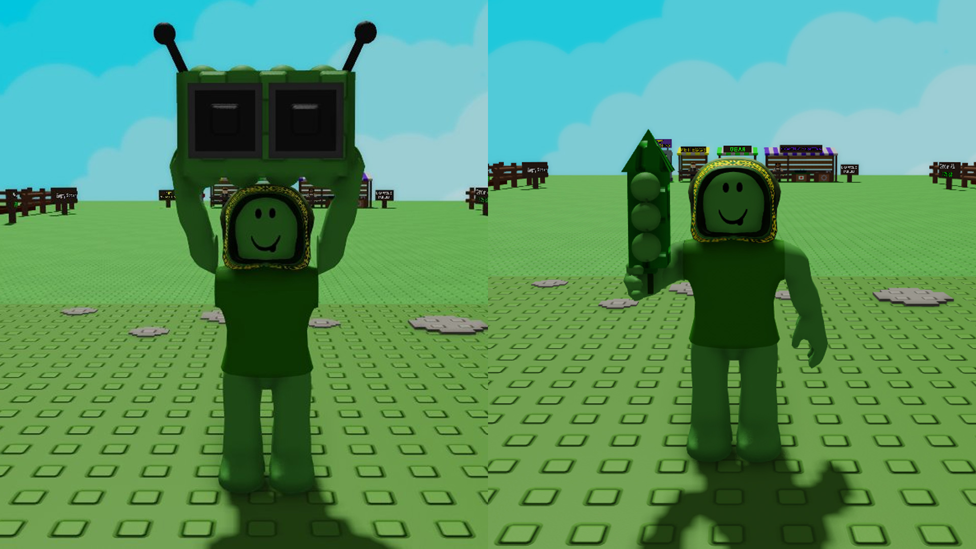 Beanworks and Bean Speaker (Image via Roblox Corporation)