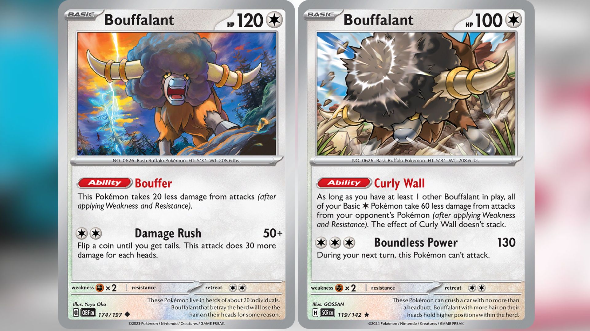 Both Bouffalant from Obsidian Flames and Stellar Crown (Image via TPC)