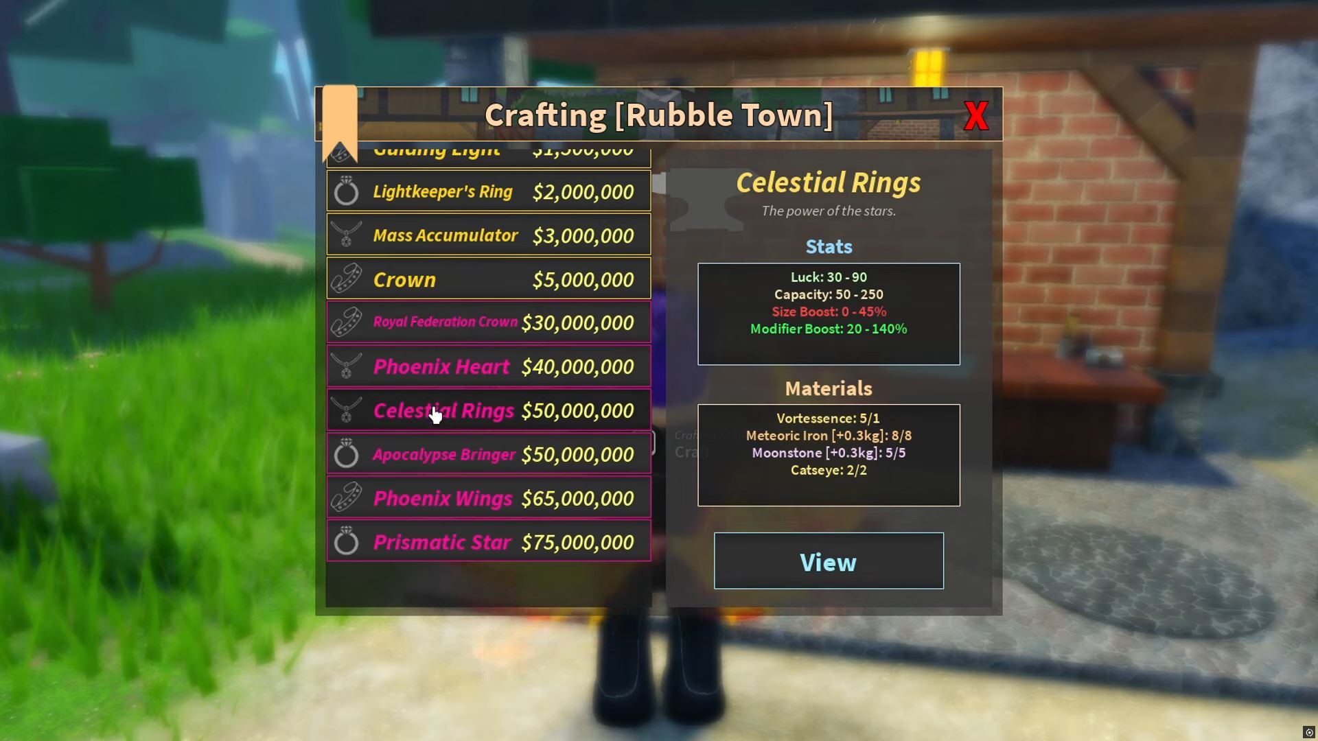 Celestial Rings in Prospecting (Image via Roblox)