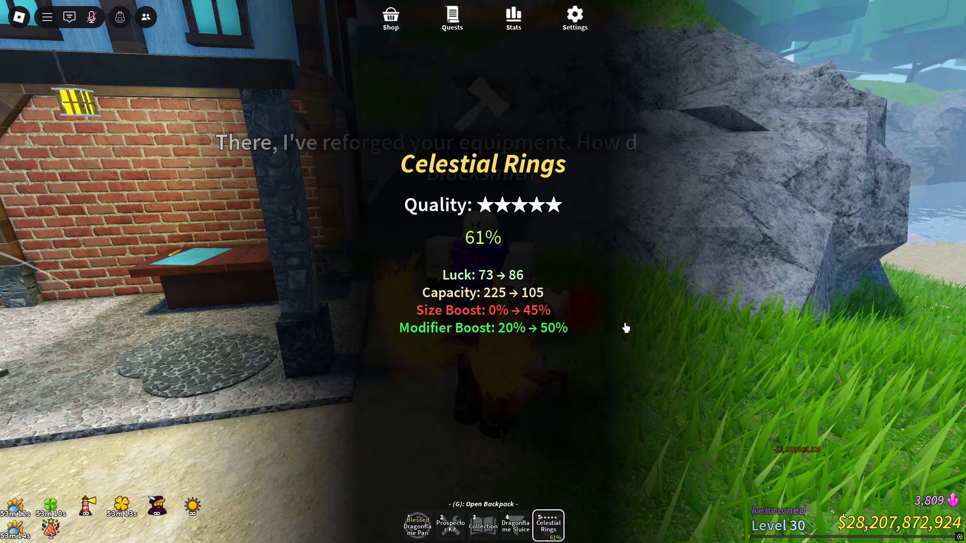 Celestial Rings stats (Image via Roblox)