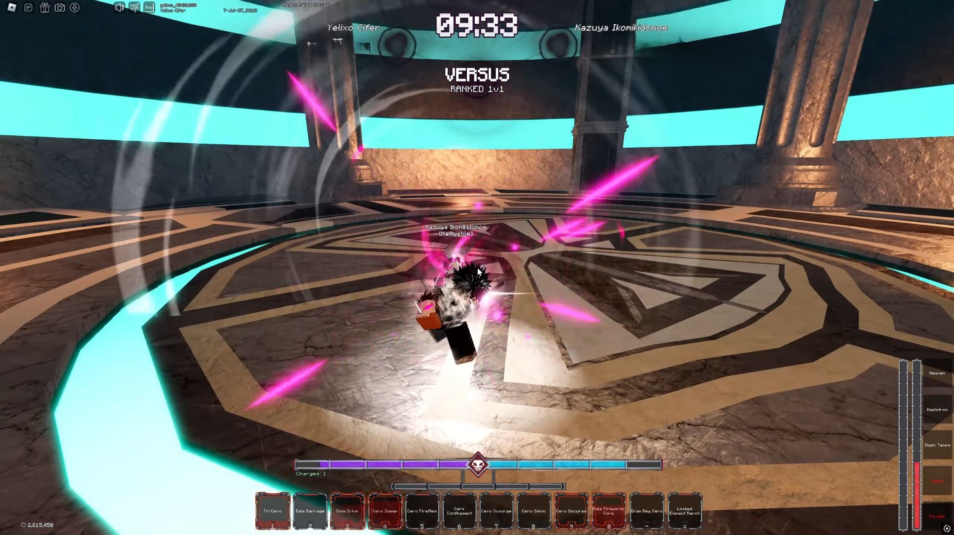 Cero Crusher crit hit (Image via Roblox)
