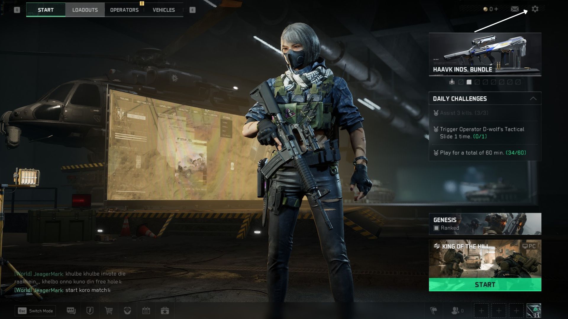 Click on the gear icon in your main menu screen to access Settings