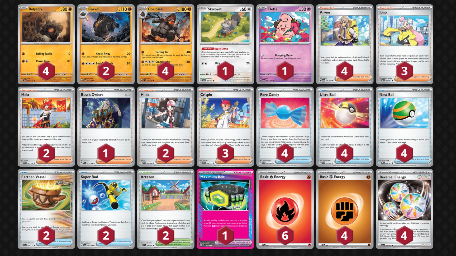 Coalossal decklist (Image via TPC)