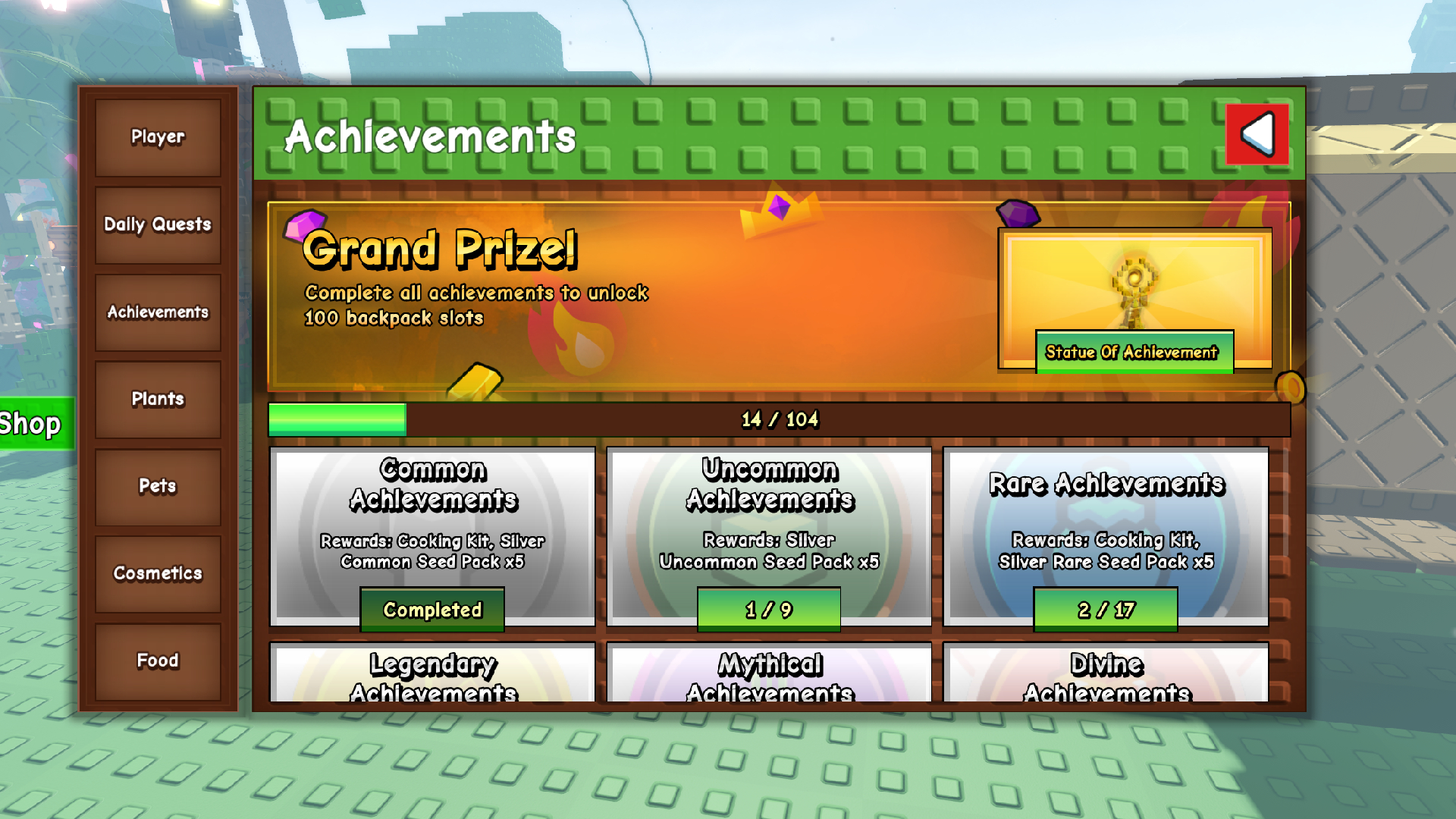 Core Plants Rewards (Image via Roblox Corporation)
