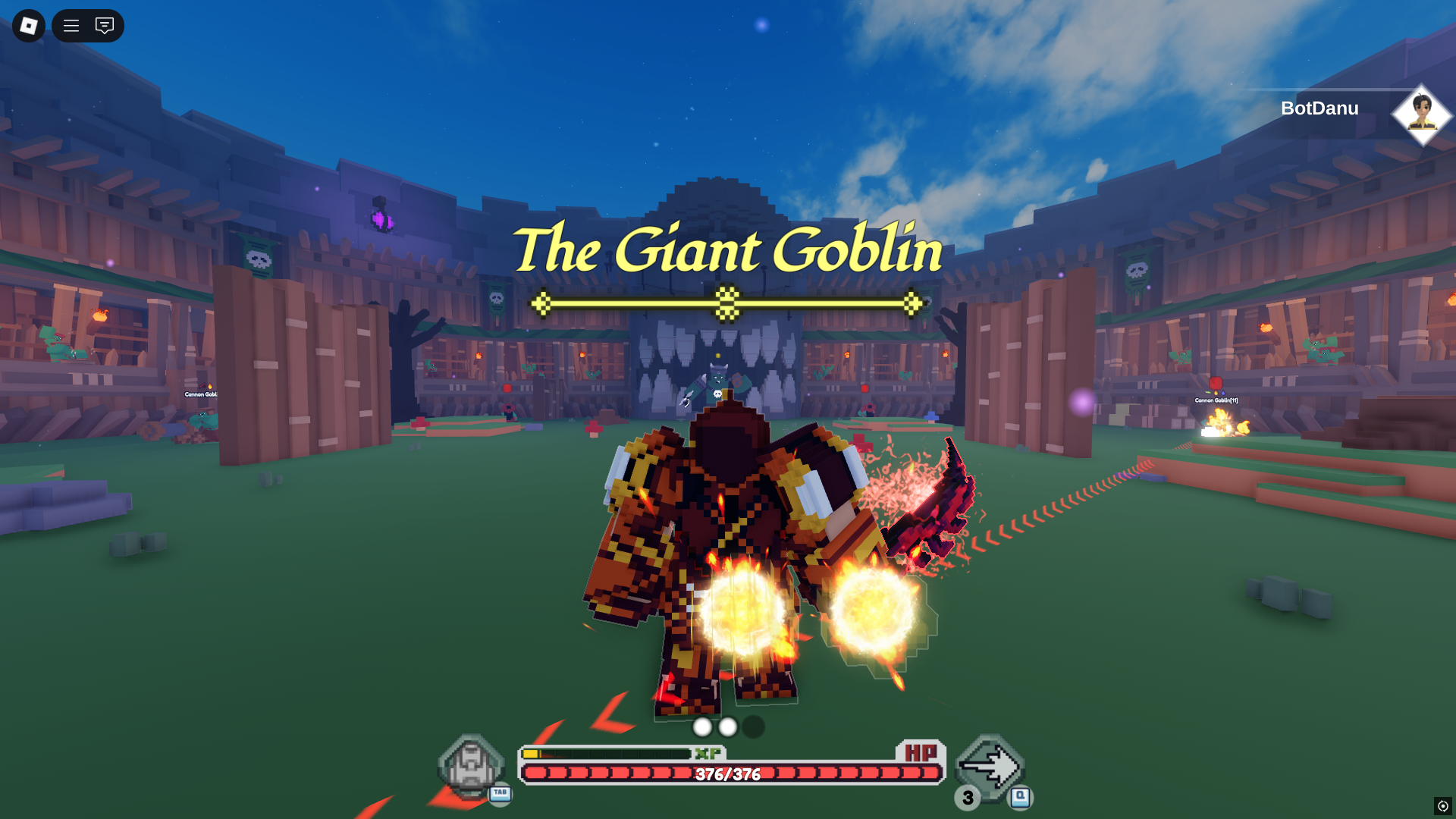 The Giant Goblin Boss in Pixel Blade (Image via Roblox)
