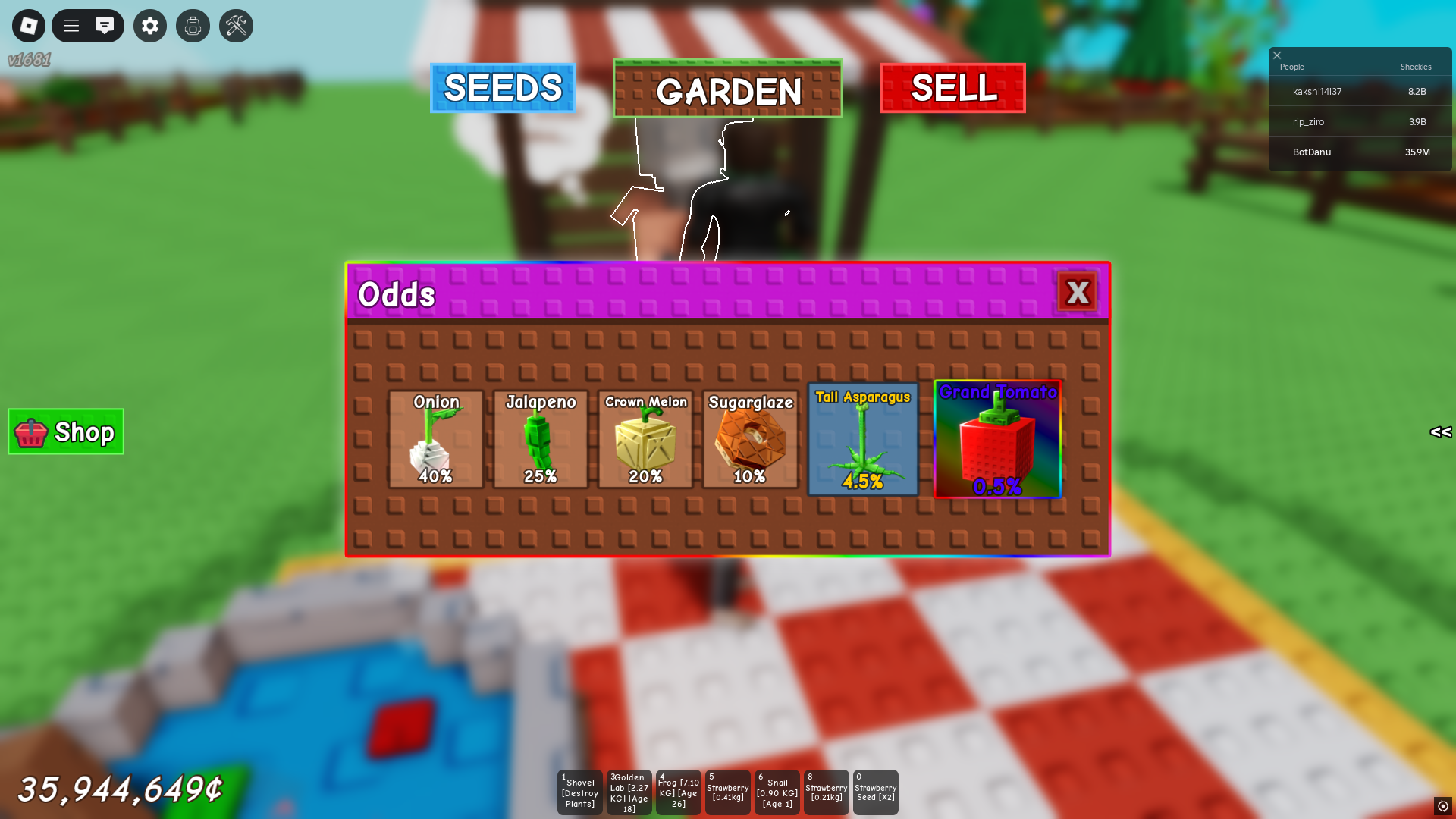 Seed Odds (Image via Roblox)