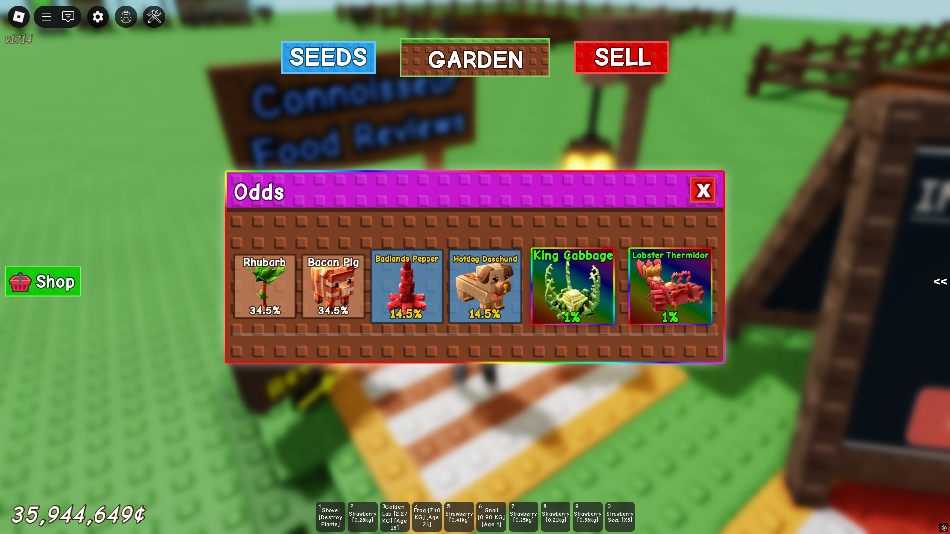 Culinarian Chest Odds (Image via Roblox)