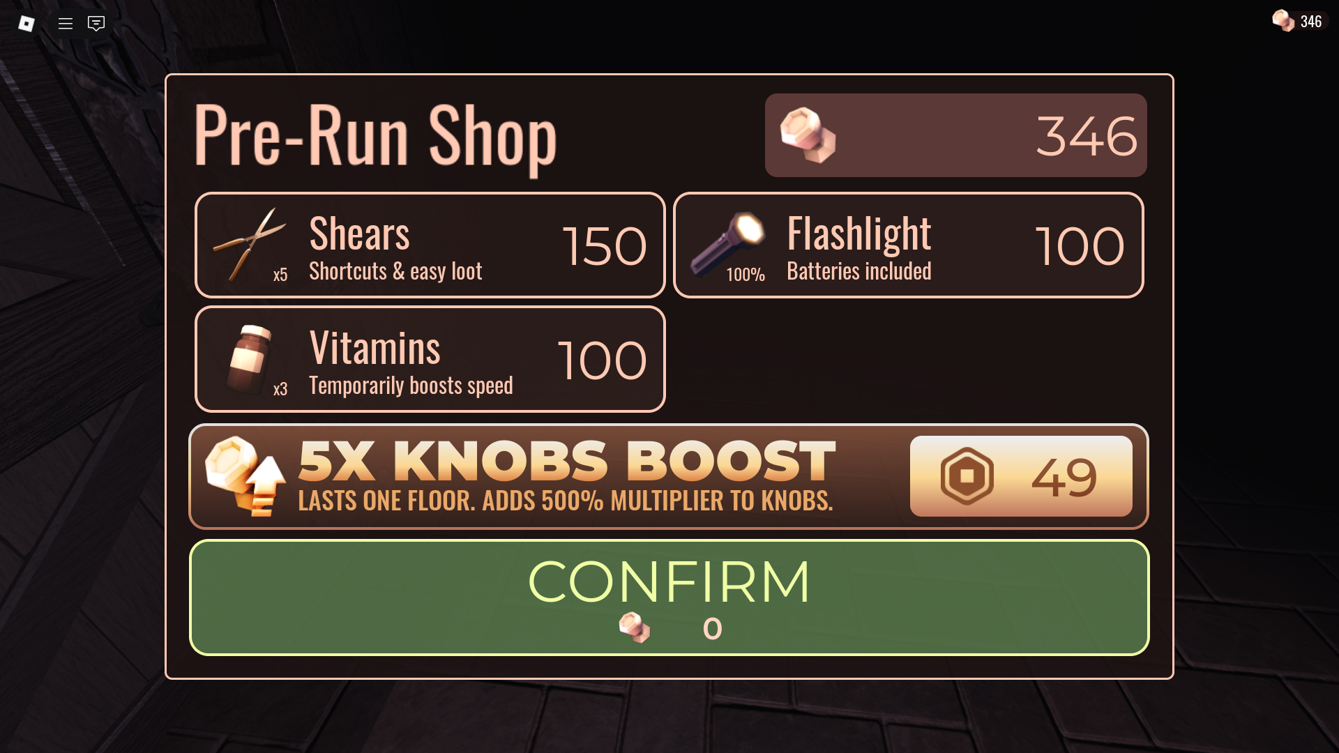 Buying Shears before round (Image via Roblox)