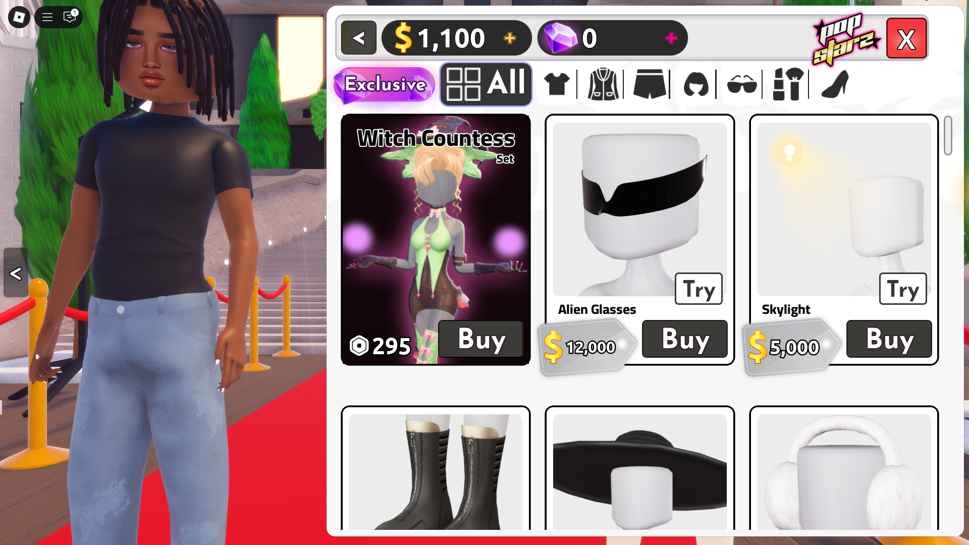 Buying new cosmetics (Image via Roblox Corporation)