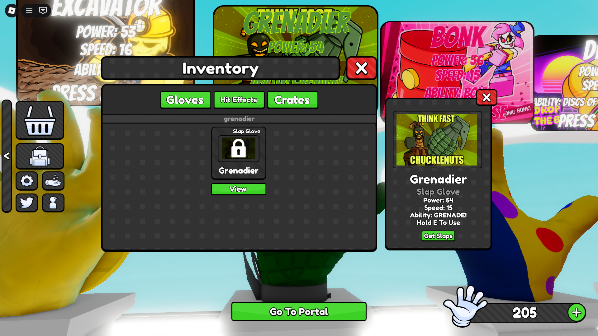 Grenadier Glove Stats (Image via Roblox Corporation)