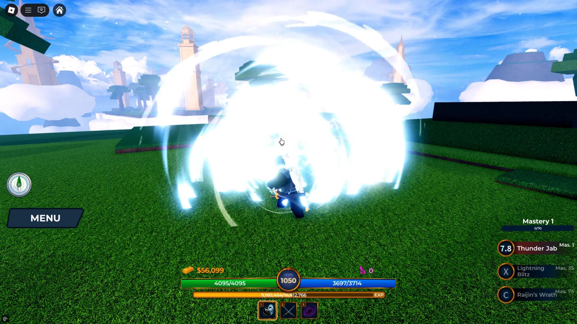 Electric Fighting Style in Vox Seas (Image via Roblox)