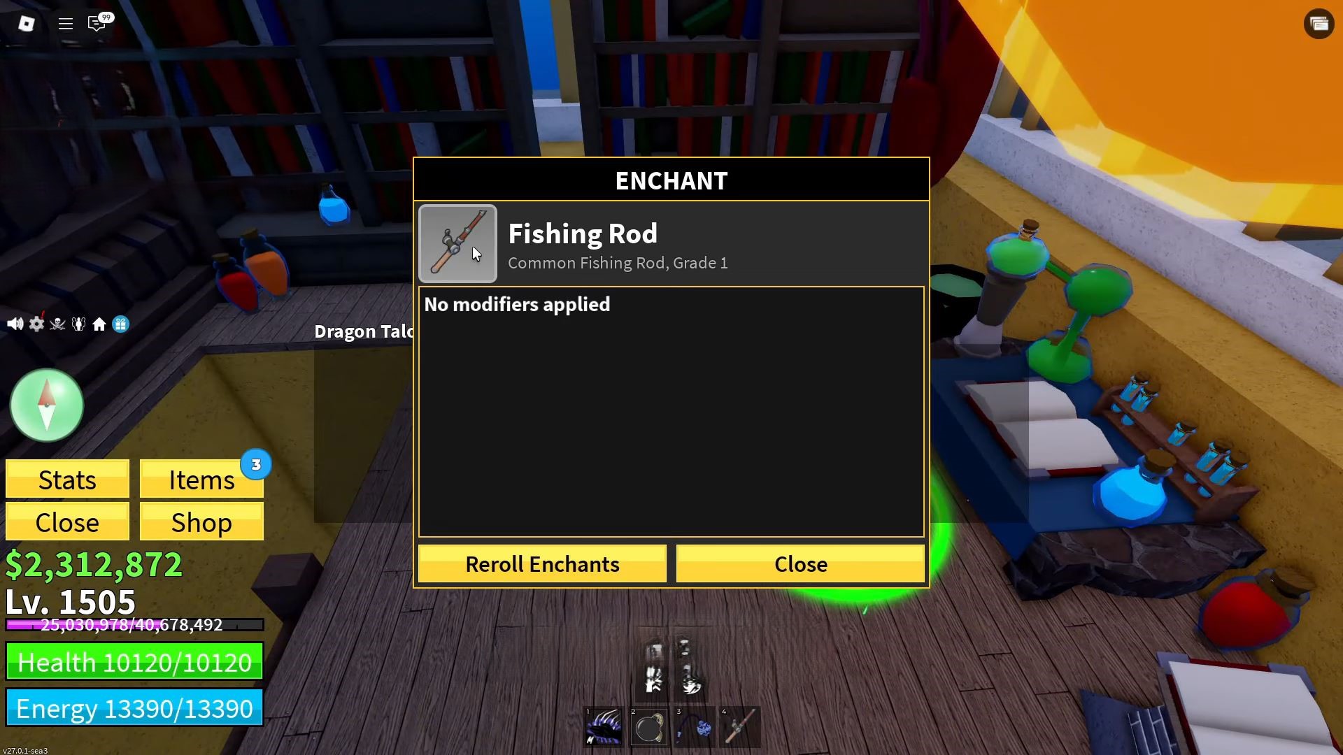Enchanting Fishing rod in Blox Fruits (Image via Roblox Corporation)