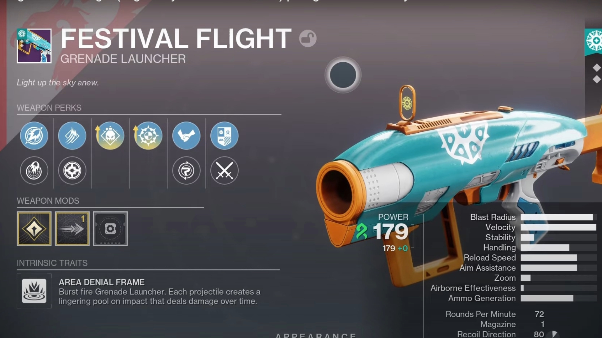 Festival Flight is a new grenade launcher