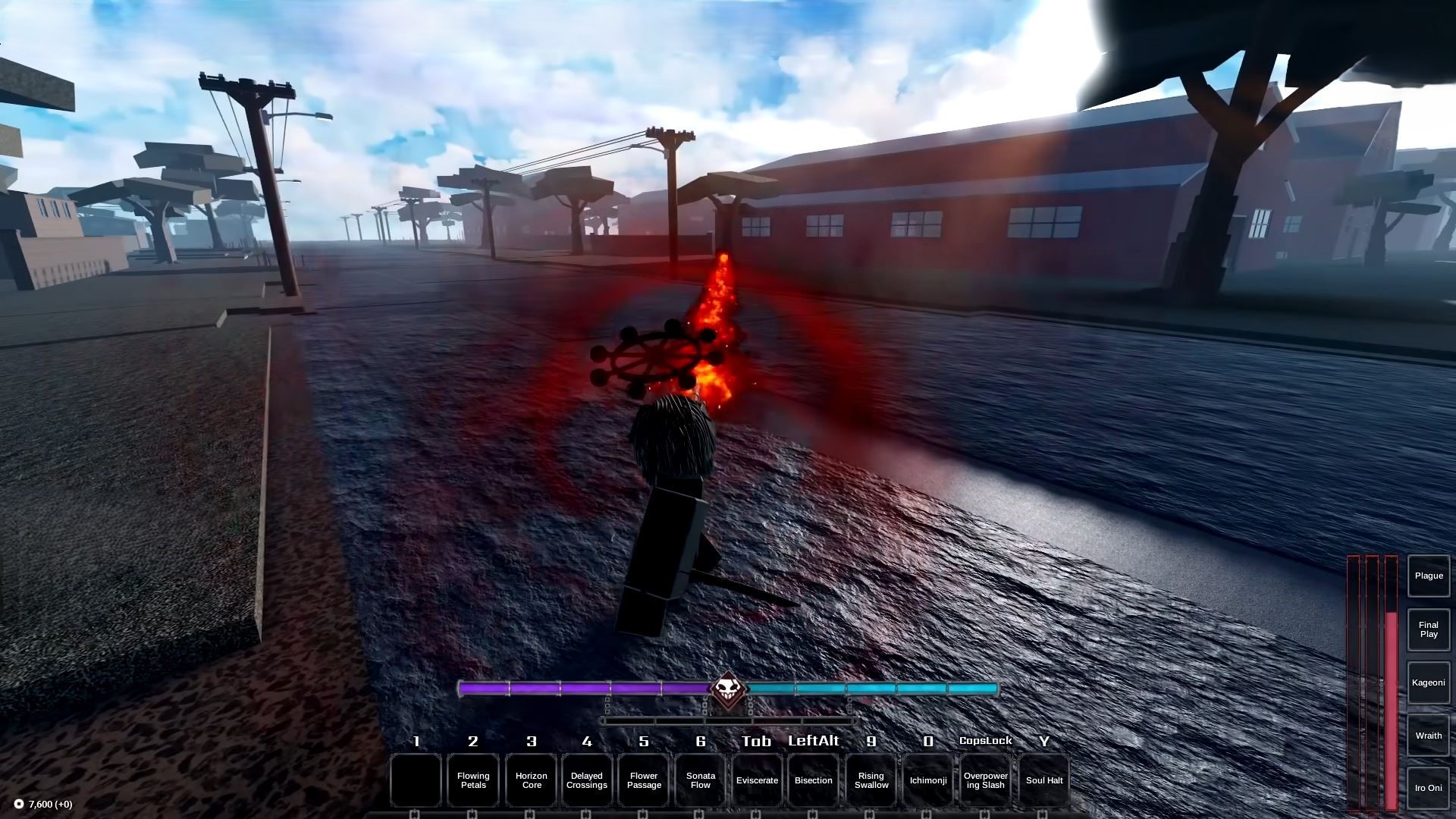 Fire Knight Katana Neutral crit (Image via Roblox Corporation)