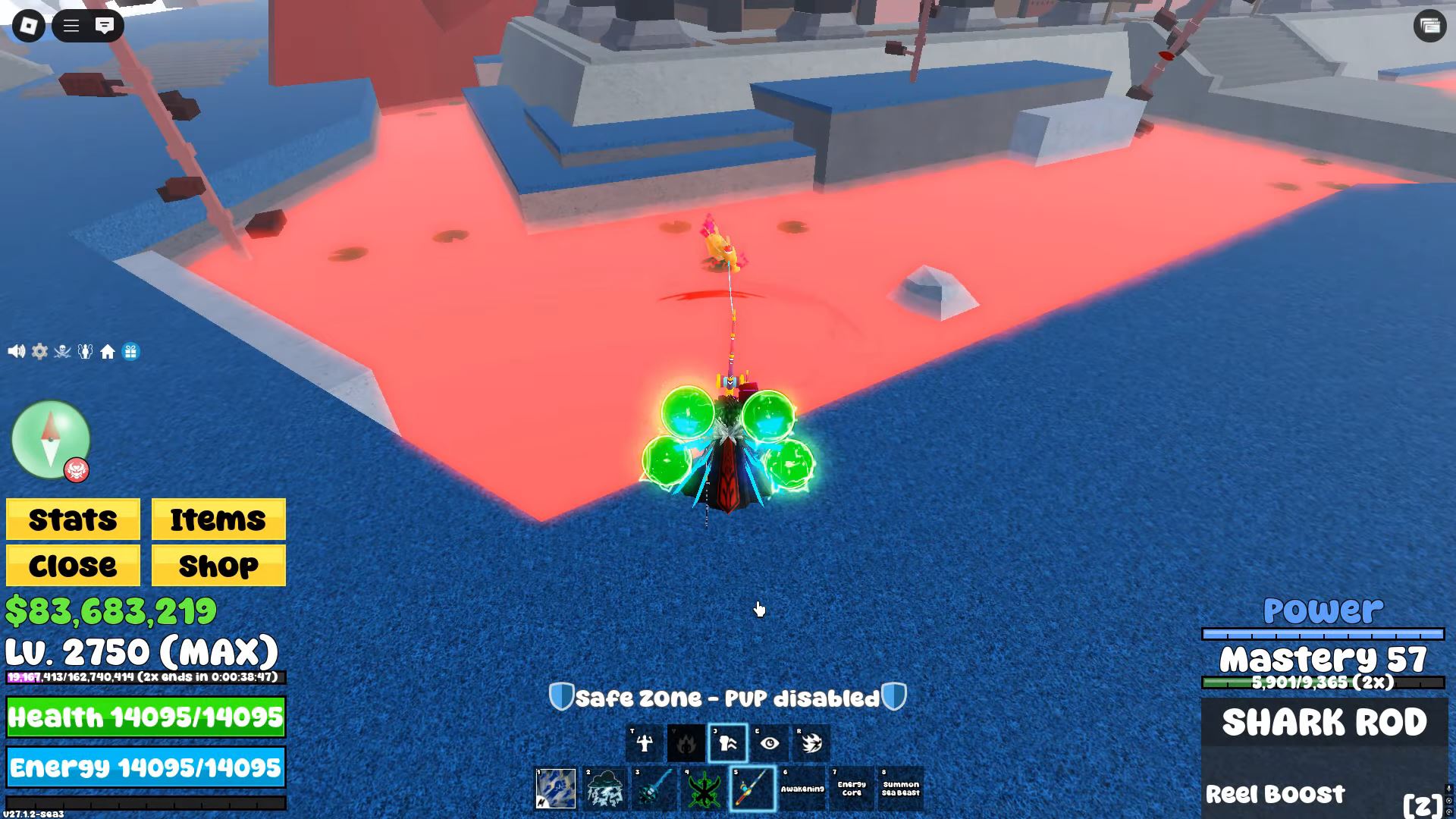 Fishing for Corrupted fish (Image via Roblox Corporation)