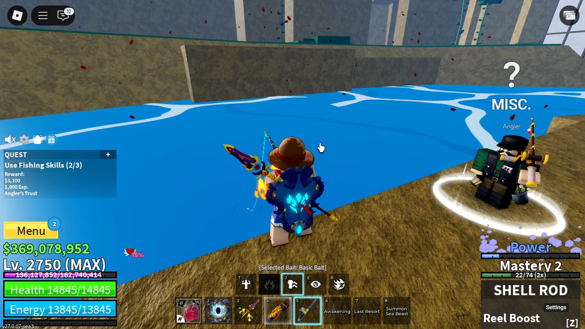 Fishing in Blox Fruits (Image via Roblox Corporation)